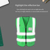 Vest Reflective Fluorescent Multi Pocket Safety Suit Construction Worker Traffic Sanitation Green Cloth 1 Pack
