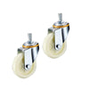 4 Sets 4 Inch Lead Screw Movable Caster Wheel Beige Polypropylene (PP) Caster Medium Double Ball Bearing Universal Wheel