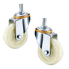 4 Sets 4 Inch Lead Screw Movable Caster Wheel Beige Polypropylene (PP) Caster Medium Double Ball Bearing Universal Wheel