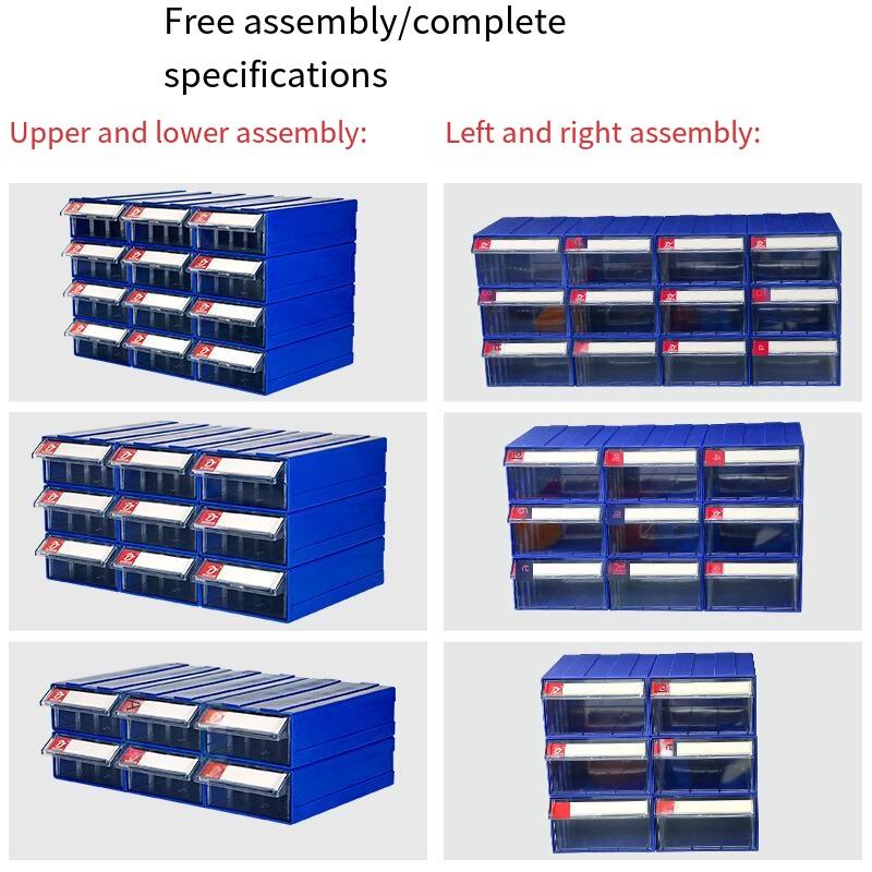 6 Pieces 240 * 130 * 78 mm Modular Plastic Parts Cabinet Drawer Type Component Box Material Box Drawer Type Storage Box Parts Box