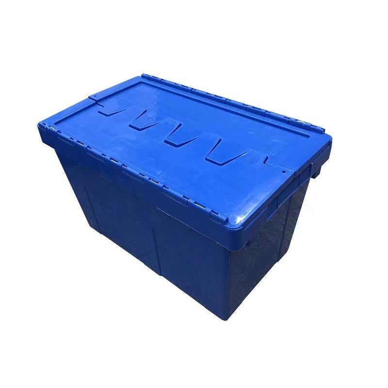 600 * 400 * 270mm Inclined Plug Turnover Box With Cover Logistics Transfer Box  Material Basket Inclined Plug Box Super Distribution Box Blue