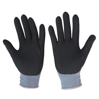 6 Pair Eco-Friendly Textile Gloves PU Butadienitrile Comfortable Oil Resistant Skid Resistant And Wear Resistant Labor Protection Gloves
