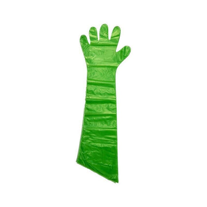 10 Boxes 90cm 50 Pieces / Box Disposable  Gloves Tear Resistant And Leakage Proof Elongated PE Green Gloves