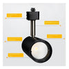 24w Track Lighting Fixtures Lights 4000K Adjustable Track Lighting Heads Industrial Wood Canopy for Ceiling and Wall