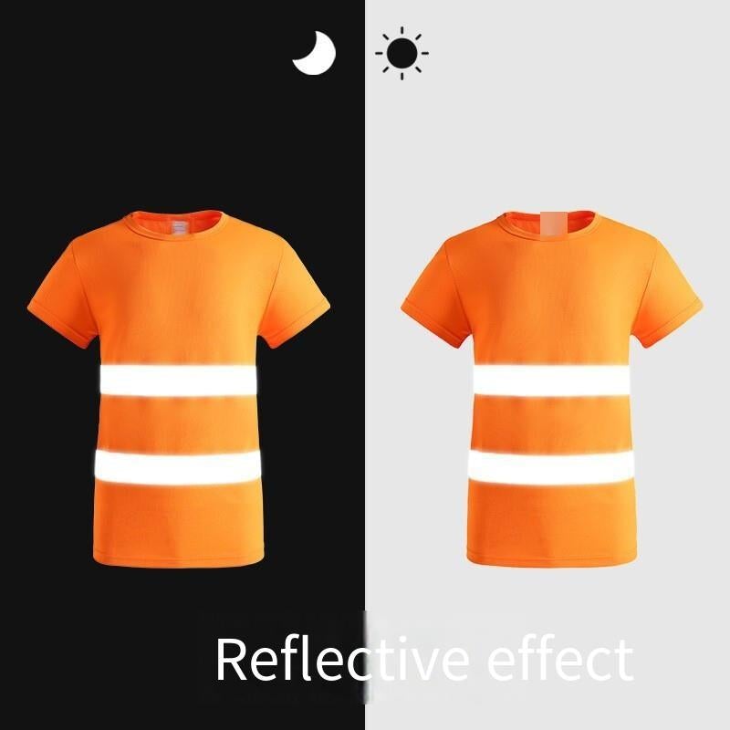 Reflective Vest Reflective T-shirt Reflective Vest Fluorescent Short Sleeve Reflective Night Running Suit Reflective Quick Drying Clothes Sweat Absorbing Quick Drying T-shirt Fluorescent Yellow One Size Fits All
