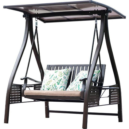 Solar Cast Aluminum Swing Outdoor Multifunctional Garden Balcony Courtyard Adult Hanging Chair Lazy Outdoor Rocking Chair Household Double Swing