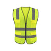 6 Pieces Reflective Vest  Back Center Warp Knitted Fluorescent Yellow High Visibility Safety Vest with Pockets