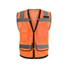 Fluorescent Orange L Multi-Pocket Reflective Vest Reflective Vest Peach Net And Low Elastic Silk