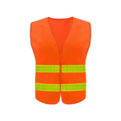 30 Pieces Reflective Vest Back Center Warp Knitted Fluorescent Orange Men & Women