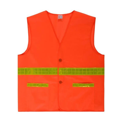 20 Pieces Reflective Back Center Warp Knitted Fluorescent Orange Reflective High Visibility Safety Vest