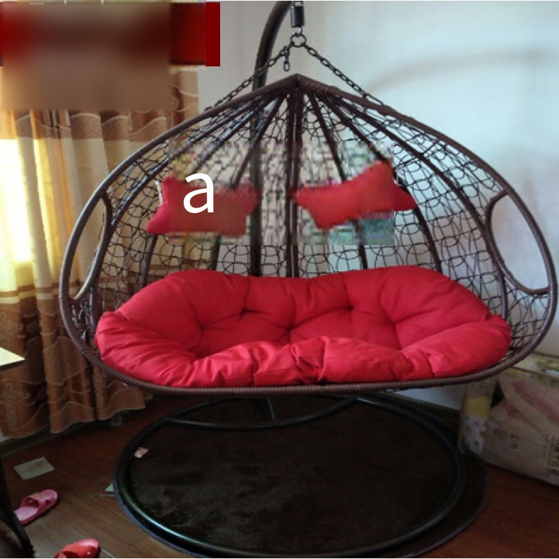 Hanging Chair Thick Rattan Hanging Basket Indoor And Outdoor Single Rattan Chair Rocking Chair Anti Rattan Brown Double Armrest