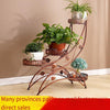 Iron Art Flower Rack Storage Flower Pot Rack Balcony Living Room Bedroom Courtyard Flower Rack Sub Medium Copper 3 Pots