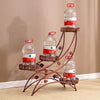 Iron Art Flower Rack Storage Flower Pot Rack Balcony Living Room Bedroom Courtyard Flower Rack Sub Medium Copper 3 Pots