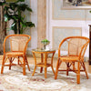 Real Rattan Chair Three Piece Set Balcony Table Chair Living Room Leisure Chair Knitting Modern Simple Tea Table Back Single Teng Chair