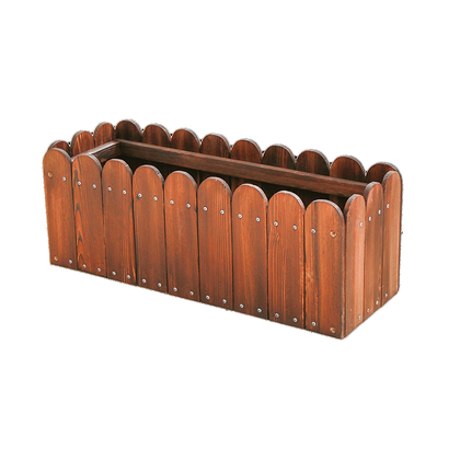 Anticorrosive Wooden Flower Box Balcony Indoor Flower Box Outdoor Garden Planting Flower Pot Solid Wood Flower Slot Rectangular Thickened Length, Width And Height (cm): 60 * 20 * 20 Large