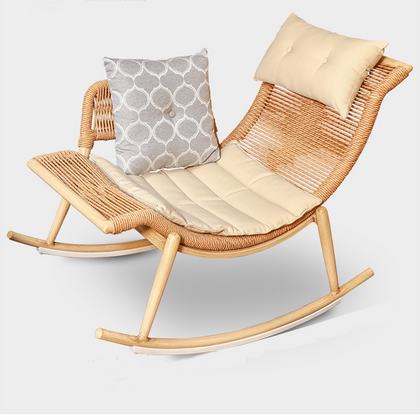 Rocking Chair Recliner Adult Carefree Chair Lunch Break Lazy Back Chair Rocking Chair [including Cushion Headrest And Pillow]