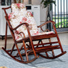 Balcony Leisure Solid Wood Real Rattan Weaving Rocking Chair Sofa Household Adult Back Reclining Chair Single Casual Chair Single Rocking Chair