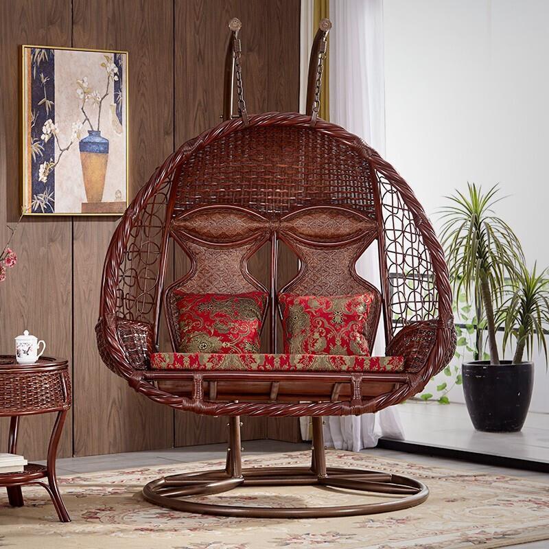 Hanging Basket Chair Double Rocking Chair Balcony Natural; ECVV SA ...