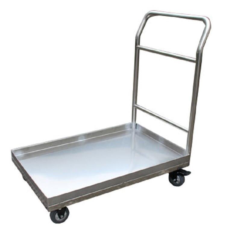 Stainless Steel Guardrail Trolley Single Layer Edge 30mm Ground Height 110mm 600 * 450 * 900 mm