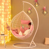 Hanging Chair Swing Hanging Basket Rattan Chair Household Leisure Lazy Indoor Balcony Bird's Nest Chair Single White (Enlarged Version With Armrest)
