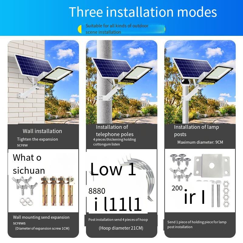 Solar Lamp Street Lamp Household Outdoor Courtyard Lamp New Rural Road Lighting Waterproof And Lightning Protection Led Bright Energy-saving Lamp
