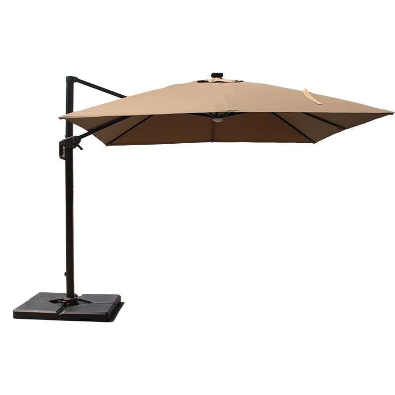 Outdoor Sunshade Large Solar Umbrella Large Outdoor Stall Balcony Terrace Garden Outdoor Umbrella Square 3m Wine Red Water Tank Base