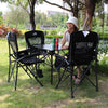 Outdoor Folding Portable Ultra Light Chair Leisure Folding Table Portable Fishing Chair One Table And Four Chairs (All Cloth Black)