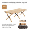 Egg Roll Table Solid Wood Outdoor Folding Table Chair Self Driving Camping Portable Solid Wood Picnic Table Set 120cm Egg Roll Table