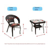 Balcony Tables And Chairs Rattan Chair Three Piece Set Woven Chair Household Small Square Table Leisure Tables And Chairs Coffee Black