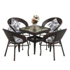 Balcony Tables And Chairs Rattan Chair Three Piece Set Woven Chair Household Small Square Table Leisure Tables And Chairs Coffee Black