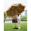 Outdoor Umbrella Big Folding Sun Umbrella Beach Umbrella Scenic Area Umbrella 2.4 M Straw Umbrella + Iron Frame Base