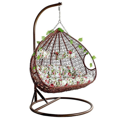 Hanging Basket Rattan Chair Hanging Chair Swing Cradle Chair Hanging Orchid Drop Chair Balcony Indoor Hammock Single Double Adult Single White Rattan