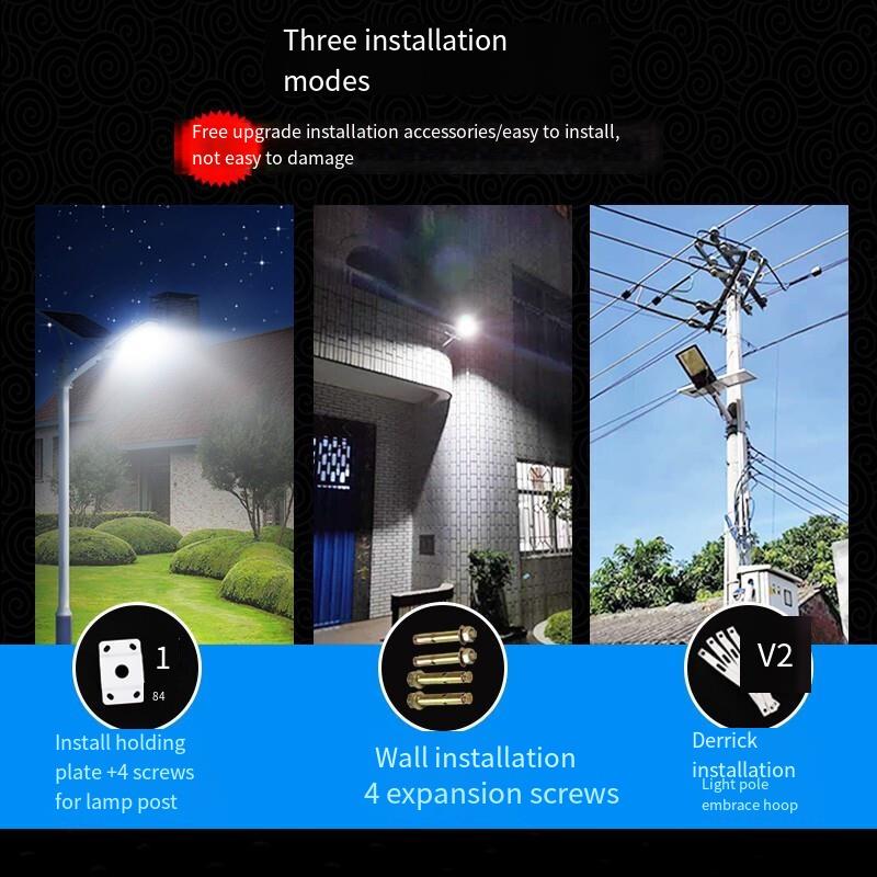 Solar Street Lamp Outdoor Courtyard Lamp New Rural Household High-power Super Bright LED Waterproof Outdoor Light Solar Lamp Light Control Induction