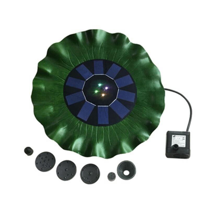 Solar Lotus Leaf Fountain Floating Pool Outdoor Pond Water Pump Small Garden Fountain 5 Kinds Of Nozzles Aerated Landscape Fountain