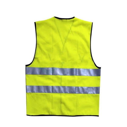 6 Pieces Safety Vest, Only Two Horizontal, Mesh, Fluorescent Yellow, Men & Women Cycling, Runner, Surveyor, Volunteer