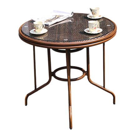 Outdoor Table And Chair Rattan Chair Three Or Five Pieces Set Outside Rattan Table Rattan 2 Chairs + 70 CM Rattan Round Table