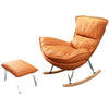 Nordic Net Red Rocking Chair Lazy Leisure Reclining Chair Household Luxury Rocking Chair Single Sofa Chair Orange + Pedal