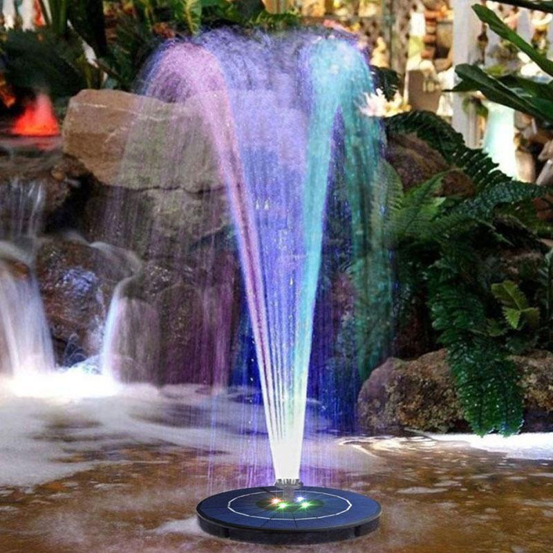 Solar Floating Fountain With Lamp And Charging Function Water Floating Landscape Fountain 5v 1.4w