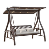 Rocking Chair Swing Outdoor Household Balcony Double Rocking Chair Three Person Aluminum Alloy Swing With Lamp + PVC Rainproof Sunlight Board