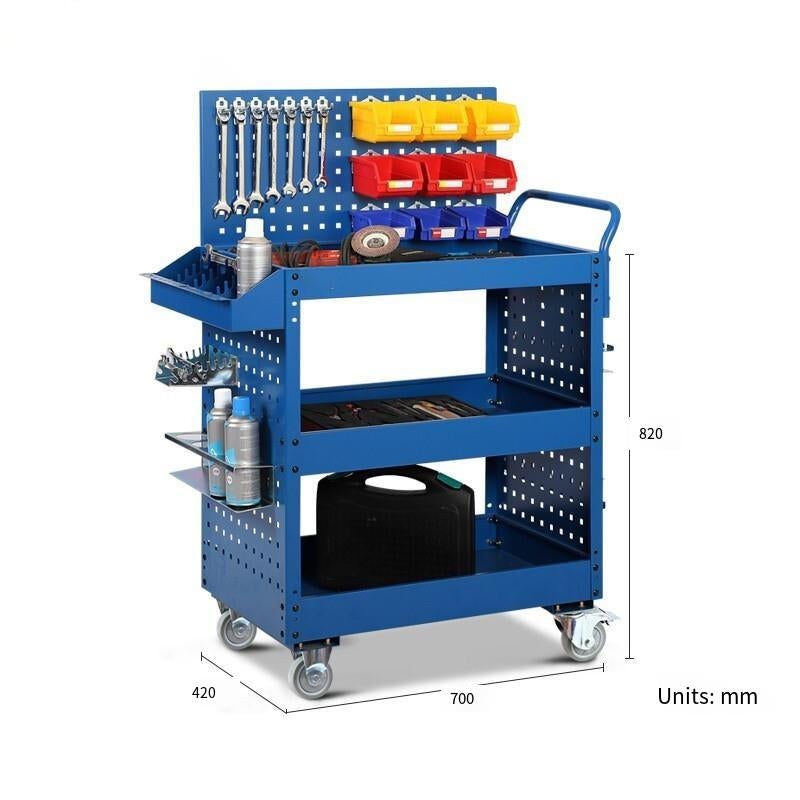 3 Tier Maintenance Tool Trolley 164 Configuration Package Blue 3 Shelf Utility Cart Mobile Tool Cart