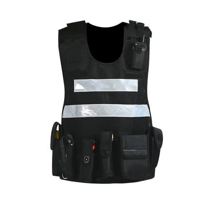 Reflective Vest Safety Clothes Public Security Patrol Road Administration Management Riding Clothes Traffic Locomotive Tactics High Grade Black