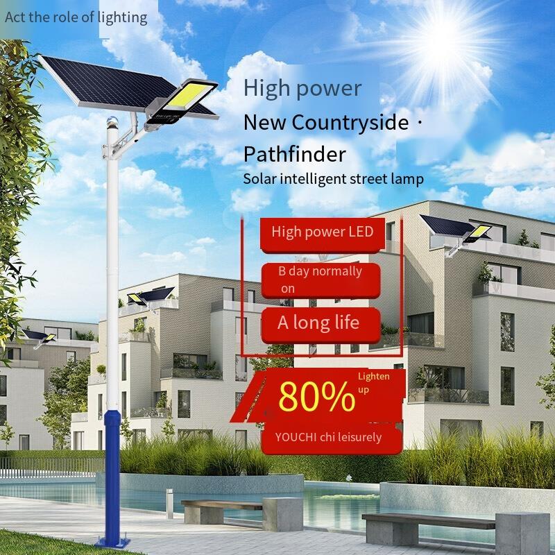 Solar Street Lamp High Power Outdoor Lamp New Rural Courtyard Lamp Super Bright Led Waterproof Household Outdoor Lamp High Street Lamp With Lamp Pole