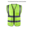 10 Pieces Multi-Pockets Reflective Vest Traffic Protection Safety Vest Construction Warning Clothing Road Maintenance Reflective Clothing - Green