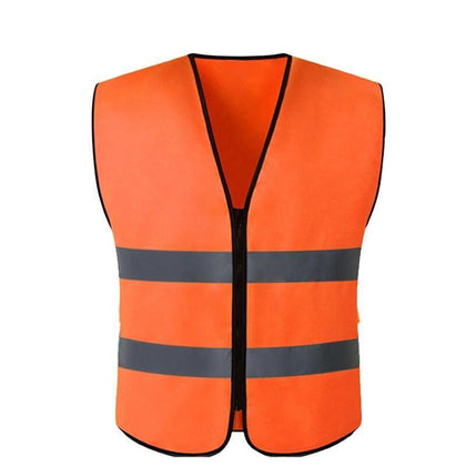 10 Pieces Two Horizontal Orange Reflective Vest Traffic Protection Reflective Vest Warning Clothing Construction Road Maintenance