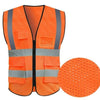 6 Pieces Orange Breathable Mesh Multi Pocket Reflective Vest Traffic Protection Reflective Vest Warning Clothing Construction Road Maintenance