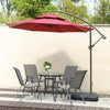 Diameter 2.7m Courtyard Garden Roman Umbrella Sunshade Outdoor Balcony Umbrella Iron Double Top Leisure Table And Chair 4 + 1