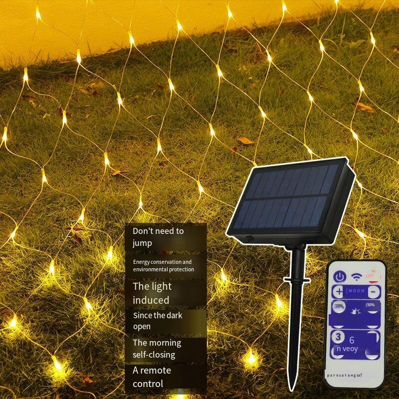 LED Fishing Net Lights Color Lights Flashing Lights String Lights Stars All Over The Sky 24v Low-voltage Solar Lawn Courtyard Lights Outdoor 2m × 3m