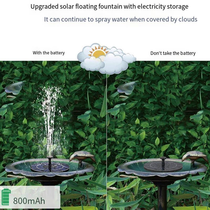 Solar Fountain With Battery Outdoor Garden Rockery Landscaping Outdoor Fish Pond Small Water Jet Pump 1w Circular Fountain (without Battery)