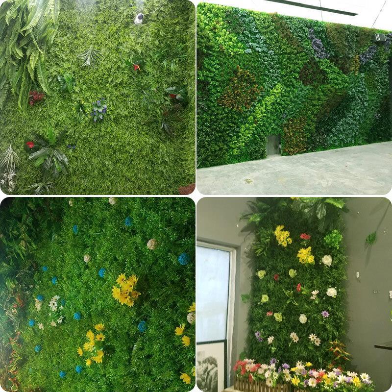 Green Plant Wall Decoration Plant Wall Lawn Door Head Indoor Background Image Wall Hanging Plastic Simulation Turf Flower Fake Flower Prosperity * 1 Piece