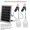 New Solar Lighting Bulb One Driving Two Lighting System Split Courtyard Lamp Solar Lantern Bulb 6W One Driving Two Bulbs 10m Wire